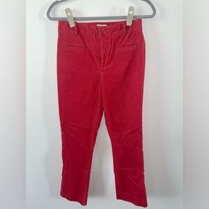 Anthropologie Red Suede Jeans